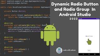 Dynamic Radio Buttons in Android Studio - Tutorial 2022