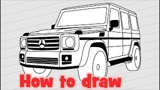 How to draw a car Mercedes Benz G500