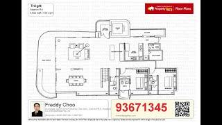 Freehold Unblock Panoramic View Triplex Penthouse with Pte Lift and Pool