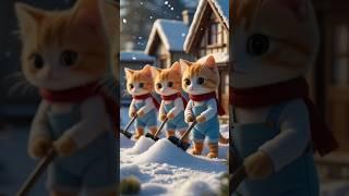 Meow and the Snow #shortsfeed #shortsvideo #shorts #ytshorts #ai #cat #cartoon #snow