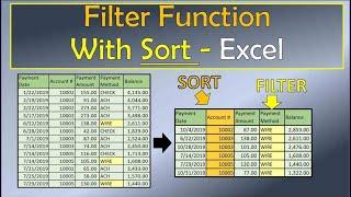 Filter Function with Sort in Excel