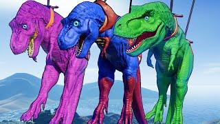 Epic Tyrannosaurus Rex vs Pro 8 Superhero Dinosaurs 4 Jurassic World Evolution 1 Dinosaur Fight