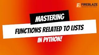 Mastering Functions Related to Lists in Python! 