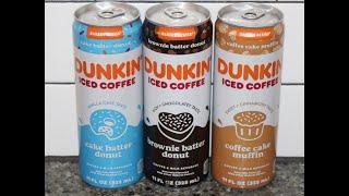 DUNKIN’ Iced Coffee: Cake Batter Donut, Brownie Batter Donut & Coffee Cake Muffin Review