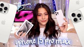 White Titanium iPhone 15 Pro Max UNBOXING *camera test, action button, phone cases & all*