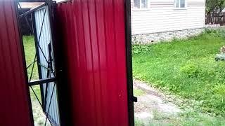 складные распашные ворота ветровой тест.