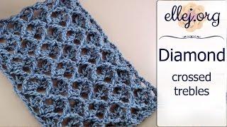 Diamond Crochet Stitch With Crossed Trebles • Step by Step Crochet Tutorial
