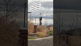 Driving past the 9/11 memorial (The Twin towers pole)￼