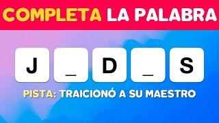 JUEGO DE PALABRAS BÍBLICAS | COMPLETA LA PALABRA | PREGUNTAS DE LA BIBLIA