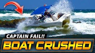 BOAT MAKING U TURN GONE WRONG AT BOCA INLET !! | HAULOVER INLET | WAVY BOATS