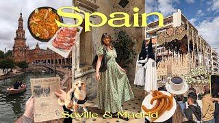 SPAIN VLOG  Seville Bachelorette Trip, experiencing Holy Week, cafe hopping in Madrid