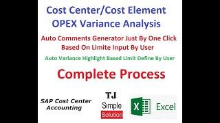 Excel-Macro-13 - Variance Analysis : Comments Generator (Complete Process in One Video) - Urdu/Hindi