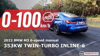 2022 BMW M3 manual (353kW) 0-100km/h & engine sound