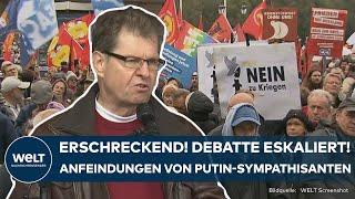 FRIEDENSDEMO IN BERLIN: Zu kritisch gegenüber Russland? Buhrufe gegen Ralf Stegner (SPD)