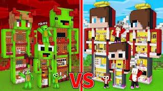 JJ's Family GOD Statue vs Mikey's Family DEVIL Statue Survive Battle in Minecraft - Maizen