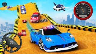 Police Flying Car Stunt Game 2023 - Extreme Mega Ramp Racing Driver Simulator - Android GamePlay