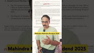 Mahindra Mahindra Dividend 2025 , #shorts