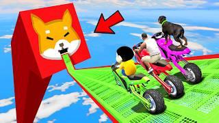 SHINCHAN AND FRANKLIN TRIED THE SHIBA INU DOGGO MEGA RAMP PARKOUR CHALLENGE GTA 5