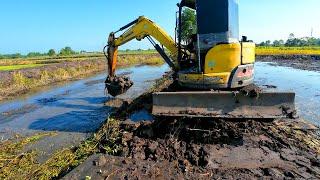 Máy Xúc Múc Đất Sình Đào Ao Tôm  Khi Tiếng Nhạc Hòa Quyện Cùng Công Việc  Excavator Working