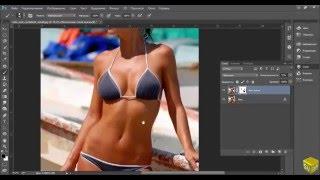 Как быстро увеличить грудь в Adobe Photoshop