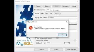 Solution for MySql Error No. 2003, Can't connect to MySql server on 'localhost'(10061)