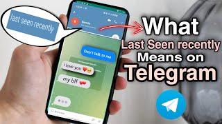 What Last Seen recently in Telegram Means ? | How To Set Last Seen recently in Telegram