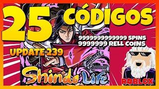 25 NUEVOS CÓDIGOS TODOS los CÓDIGOS deSHINDO LIFERoblox 2024Update 239Códigos de Shinobi Life 2