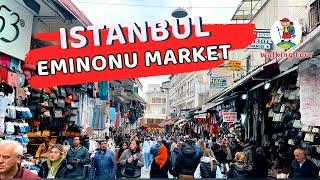 ISTANBUL TURKEY 2023 | EMINONU MARKET ISTANBUL - MARKET TOUR - WALKING TOUR 4K