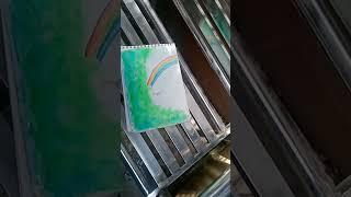 Painting rain and rainbow  