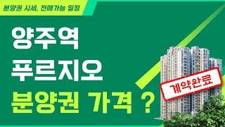 양주역 푸르지오 센터파크 분양권 시세는 ? / 분양권 지금 사도 될까 ?