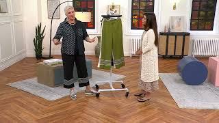 Joan Rivers Stretch Novelty Linen Crop Pants with Embroidery on QVC