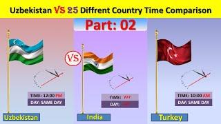 Uzbekistan vs 25 different country time comparison | Part: 02 | Scientific way