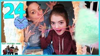 24 Hours In Cotton Candy Box Fort / That YouTub3 Family