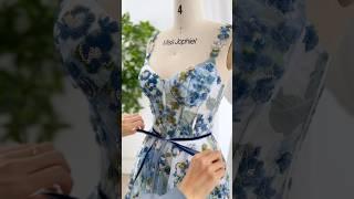 Making a corset straps v neck sequin embroidered prom dress #dress #gown #fashion #sewing #wedding