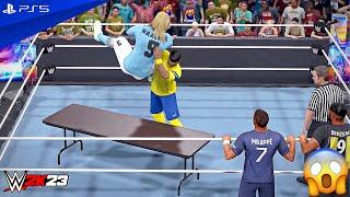 WWE 2K23 - Ronaldo, Benzema, Vinicius & Mbappe vs. Messi, Neymar, Haaland & Zlatan - Tag Team Match