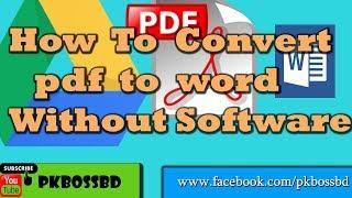 How To Convert pdf to word without software