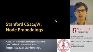 Stanford CS224W: Machine Learning with Graphs | 2021 | Lecture 3.1 - Node Embeddings