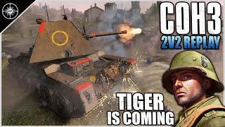 Tiger Rush vs Crusader AA | 2v2 Pachino Farmlands | Company of Heroes 3 Replays #51