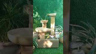 2.5 FEET 3-TIER STONE FOUNTAIN | INDOOR WATER FOUNTAIN | WATER FEATURE FOR HOME AND GARDEN