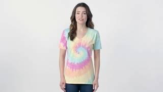 Port & Company® Ladies Tie-Dye V-Neck Tee LPC147V