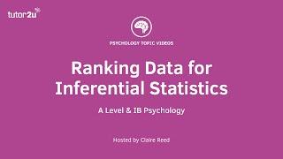 Research Methods - Ranking Data for Inferential Statistics