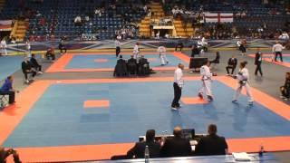 Olga Borisenko (Red) Fight 1, Round 1,European Taekwondo ITF Championship, Minsk 2014.