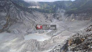 Beautiful countryside at the foot of Mount Tangkuban Parahu and view of Ratu's Crater