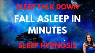 Sleep Hypnosis to Fall Asleep in MINUTES (Strong Sleep Talk Down for INSOMNIA) Dark Screen