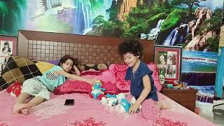smurfs play with Maia and Michelle @MaiaVirk