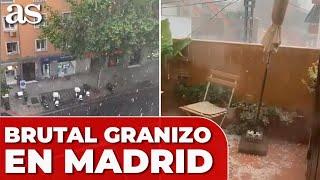 FUERTE GRANIZO en MADRID en PLENO JUNIO