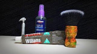 Бритье. Крем Williams, станок RazoRock Hawk V2, DScosmetic flat top, Williams Aqua Velva, Feather