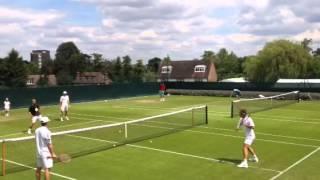 Quick hands from Federer and Hewitt at Wimbledon