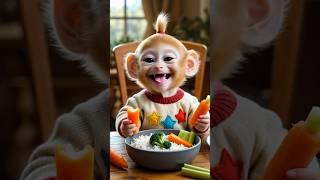 This baby monkey’s smile is pure sunshine! ️ Too cute to resist!