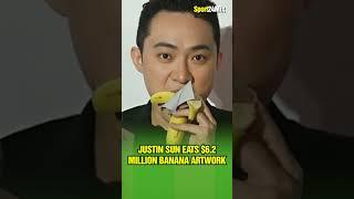 Justin Sun Eats $6.2 Million Banana Artwork #crypto #justinsun